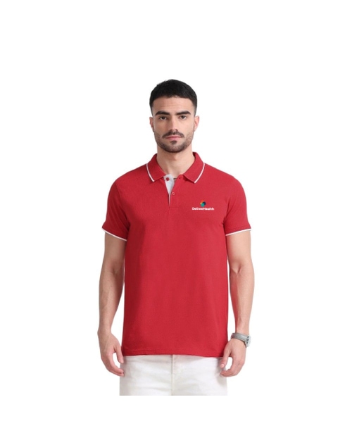 Greys&Blues EcoBlend Polo Tshirt- Red with White Tipping